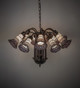 Stained Glass Pond Lily 12 Light Chandelier (251608)