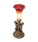 Meyda Tiffany - 251838 - One Light Mini Lamp - Seafoam/Cranberry - Antique Brass