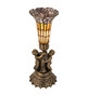 Meyda Tiffany - 251841 - One Light Mini Lamp - Stained Glass Pond Lily - Antique Brass