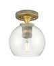Innovations - 434-1F-BB-G122-6 - One Light Flush Mount - Downtown Urban - Brushed Brass