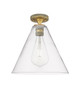 Innovations - 434-1F-BB-GBC-122 - One Light Flush Mount - Downtown Urban - Brushed Brass