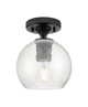 Innovations - 434-1F-BK-G124-6 - One Light Flush Mount - Downtown Urban - Matte Black