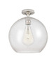 Innovations - 434-1F-SN-G124-12 - One Light Flush Mount - Downtown Urban - Satin Nickel