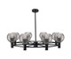 Innovations - 434-8CR-BK-G1213-6SM - Eight Light Chandelier - Downtown Urban - Matte Black