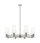 Innovations - 434-8CR-PN-G434-7WH - Eight Light Chandelier - Downtown Urban - Polished Nickel