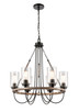 Innovations - 442-6CR-BK-SDY-LED - Six Light Chandelier - Paladin - Matte Black
