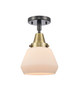 manufacturer_finish:Black Antique Brass|manufacturer_glass:Cased Matte White Fulton|light_output:220.00lm|color_temperature:2200K|cri:99