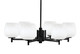 Toltec Lighting - 1206-MB-4811 - Six Light Chandelier - Franklin - Matte Black