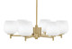 Toltec Lighting - 1206-NAB-4811 - Six Light Chandelier - Franklin - New Age Brass