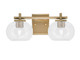 Toltec Lighting - 1212-NAB-202 - Two Light Bath Bar - Franklin - New Age Brass
