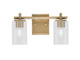 Toltec Lighting - 1212-NAB-300 - Two Light Bath Bar - Franklin - New Age Brass