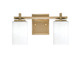 Toltec Lighting - 1212-NAB-310 - Two Light Bath Bar - Franklin - New Age Brass