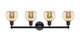 Edison Four Light Bath Vanity (616-4W-BK-G128-6)