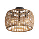 Golden - 3000-3SF NB-MAW - Three Light Semi-Flush Mount - Weavelight - Natural Black