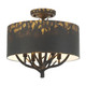 Golden - 4500-4SF ABI - Four Light Semi-Flush Mount - Arboreal - Antique Black Iron