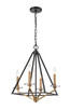 Innovations - 331-4MCR-BBG-BB-C35-LED - LED Mini Chandelier - Raleigh - Black Brushed Brass