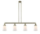 Innovations - 214-AB-G181 - Four Light Island Pendant - Franklin Restoration - Antique Brass
