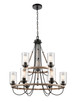 Innovations - 442-9CR-BK-SDY - Nine Light Chandelier - Downtown Urban - Matte Black