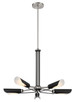 George Kovacs - P1695-691 - Five Light Chandelier - Turbine - Brushed Nickel and Coal Highlights