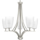 Progress Lighting - P400043-009 - Five Light Chandelier - Leap - Brushed Nickel
