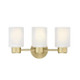 Westinghouse Lighting - 6126700 - Three Light Wall Fixture - Sylvestre - Champagne Brass