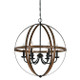 Westinghouse Lighting - 6333600 - Six Light Chandelier - Stella Mira - Barnwood And Oil Rubbed Bronze