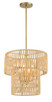 Minka-Lavery - 5044-695 - Four Light Pendant - Bungalow Heaven - Soft Brass
