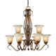Forte - 2420-09-41 - Nine Light Chandelier - Family Number 471 - Rustic Sienna