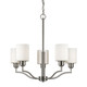 Forte - 2714-05-55 - Five Light Chandelier - Brushed Nickel