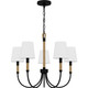 Bayside Five Light Chandelier (BYL5025MBK)