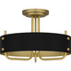 Quoizel - MAD1717AB - Three Light Semi Flush Mount - Madden - Aged Brass