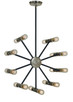 Framburg - 5086 PN/MBLACK - 18 Light Chandelier - Nebula - Polished Nickel w/Matte Black Accents
