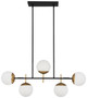 George Kovacs - P1355-618 - Five Light Island Pendant - Alluria - Weathered Black With Autumn Gold