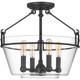 Quoizel - WEL1717GK - Four Light Semi-Flush Mount - Wells - Grey Ash
