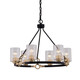 Justice Designs - FSN-4352-SEED-MBBR - Six Light Chandelier - Fusion - Matte Black w/ Brass