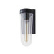 Fusion One Light Outdoor Wall Sconce (FSN-7192W-CLER-MBLK)