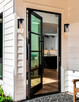 Fusion One Light Outdoor Wall Sconce (FSN-7192W-CLER-MBLK)