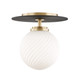 Mitzi - H200501S-AGB/BK - LED Semi Flush Mount - Ellis - Aged Brass