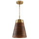 Capital Lighting - 330314WR - One Light Pendant - Dodd - Dark Wood and True Brass