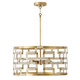 Capital Lighting - 341041NL - Four Light Pendant - Hala - Bleached Natural Jute and Patinaed Brass