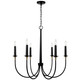 Capital Lighting - 445661KB - Six Light Chandelier - Amara - Matte Black with Brass