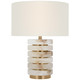 Visual Comfort Signature - WS 3900ALB/HAB-L - LED Table Lamp - Diski - Alabaster and Hand-Rubbed Antique Brass