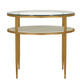 Gabby - SCH-175768 - Side Table - Constance - White Leather|Antique Brass Leaf