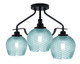 Toltec Lighting - 2607-MB-4605 - Three Light Semi-Flush Mount - Odyssey - Matte Black