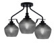 Toltec Lighting - 2607-MB-4622 - Three Light Semi-Flush Mount - Odyssey - Matte Black