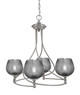 Toltec Lighting - 904-BN-4602 - Four Light Chandelier - Capri - Brushed Nickel