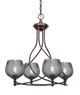 Toltec Lighting - 904-DG-4602 - Four Light Chandelier - Capri - Dark Granite