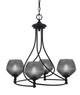 Toltec Lighting - 904-MB-4622 - Four Light Chandelier - Capri - Matte Black