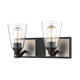 Millennium - 3372-MB/BPW - Two Light Vanity - Matte Black/Brushed Pewter