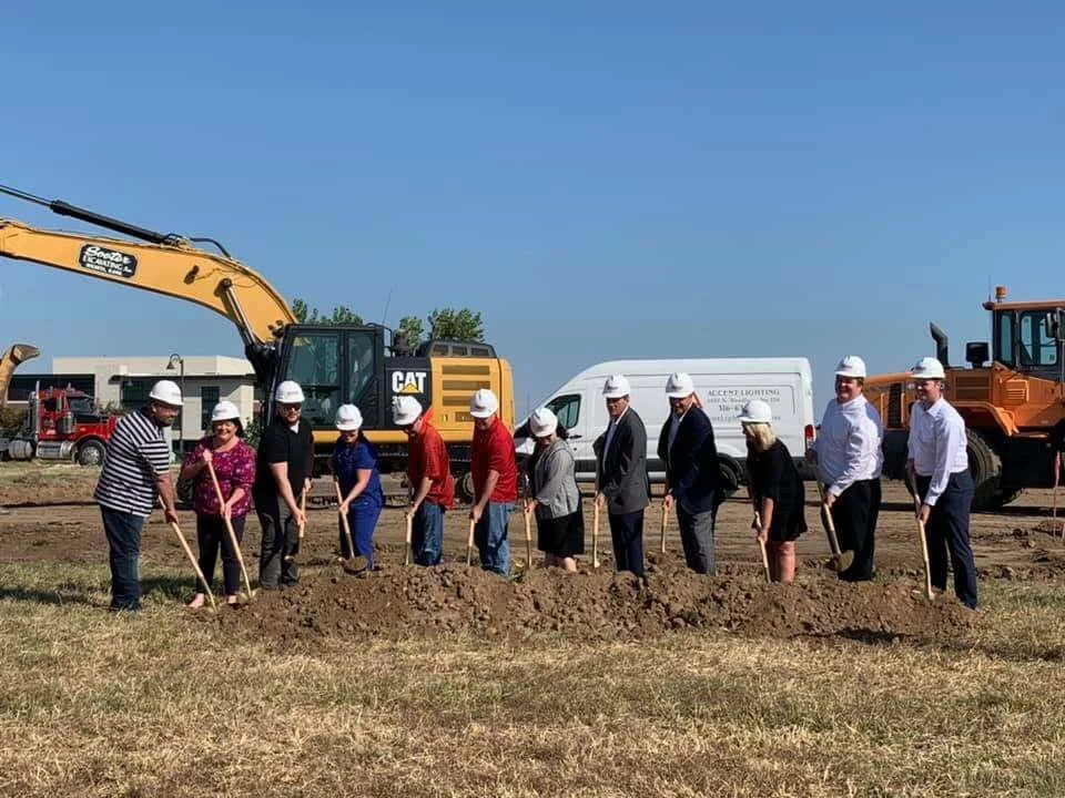 Accent Lighting groundbreaking ceremony with project partners at the Waterfront in 2019